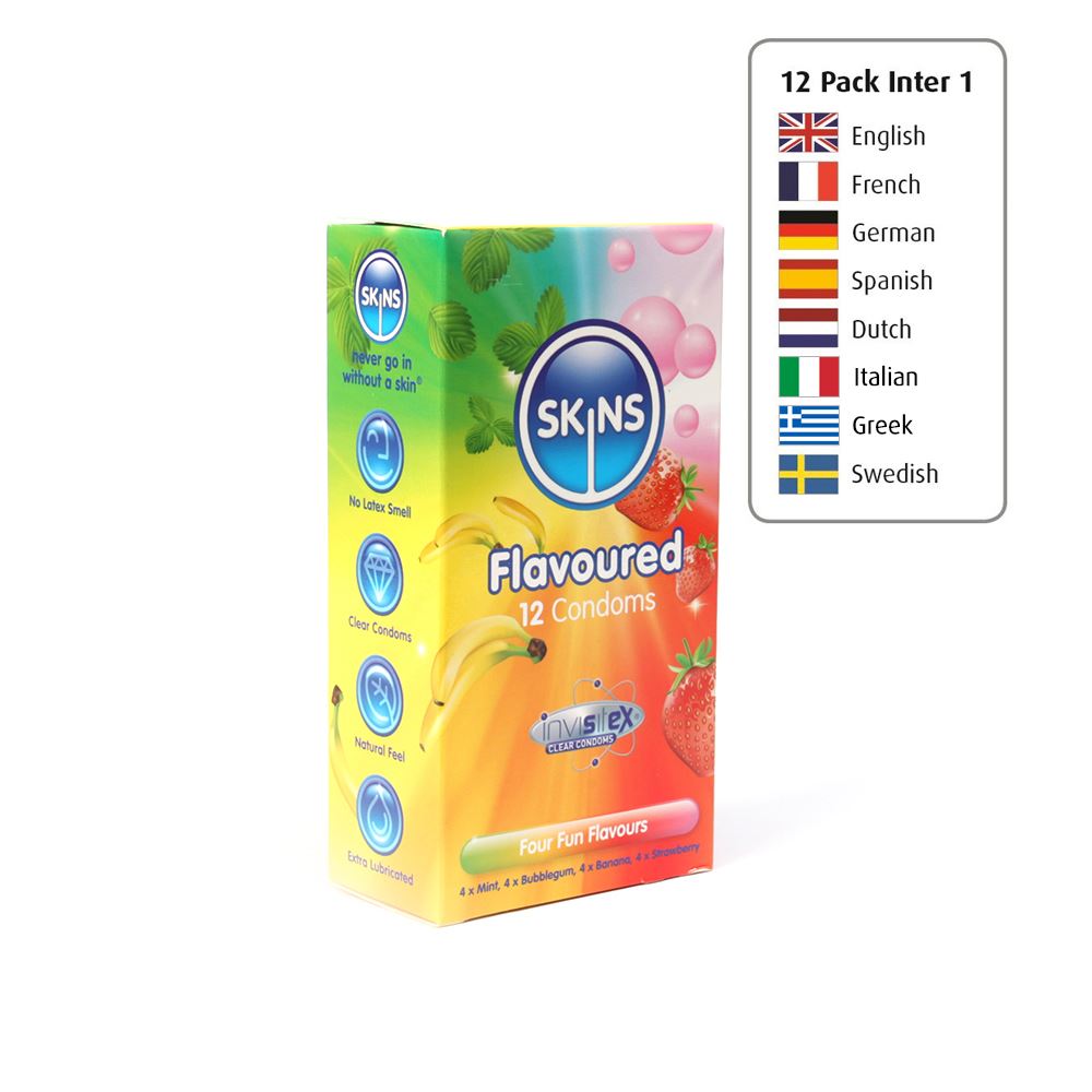 Skins Condoms Flavours 12 Pack International 1